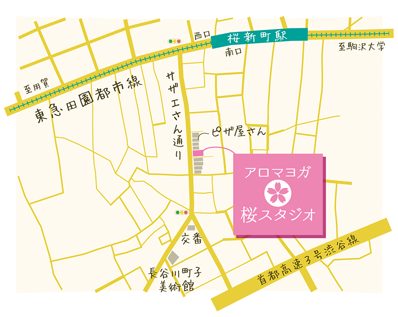 アロマヨガ桜スタジオ アクセスマップ